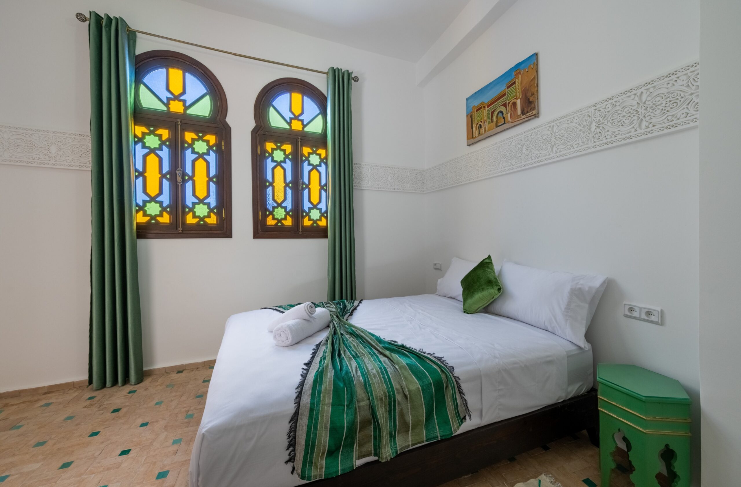 Our Rooms 11 Bab Mansour Room with carved Moroccan details Tangier