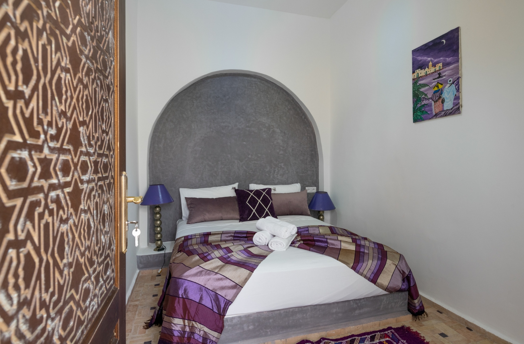 Our Rooms 1 The Menara Room evokes Tangier’s Cap Spartel lighthouse, where the seas meet.
