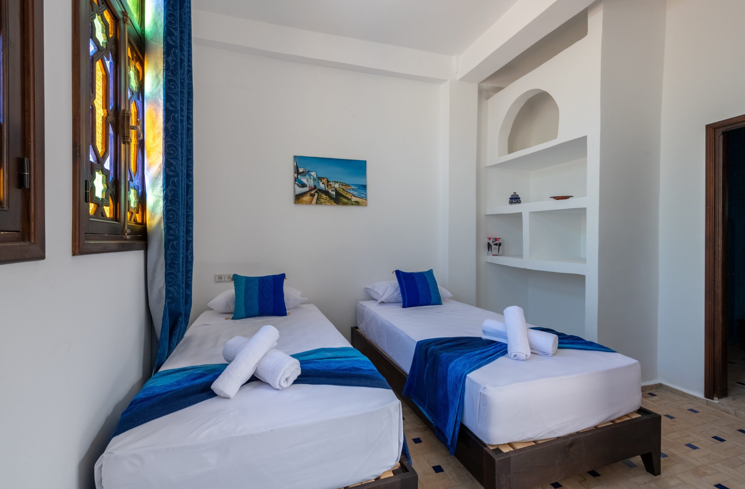 Our Rooms 8 Art-deco Moroccan bedroom with blue tones