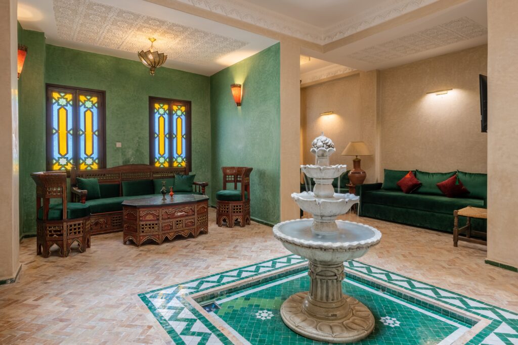 Best Riad in Tangier with traditional Moroccan architecture and peaceful patio